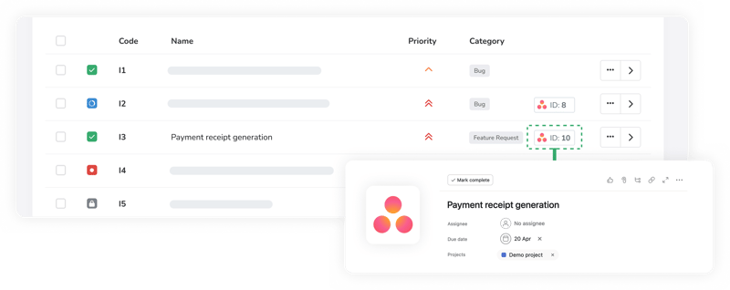 Viewing your linked Asana tasks