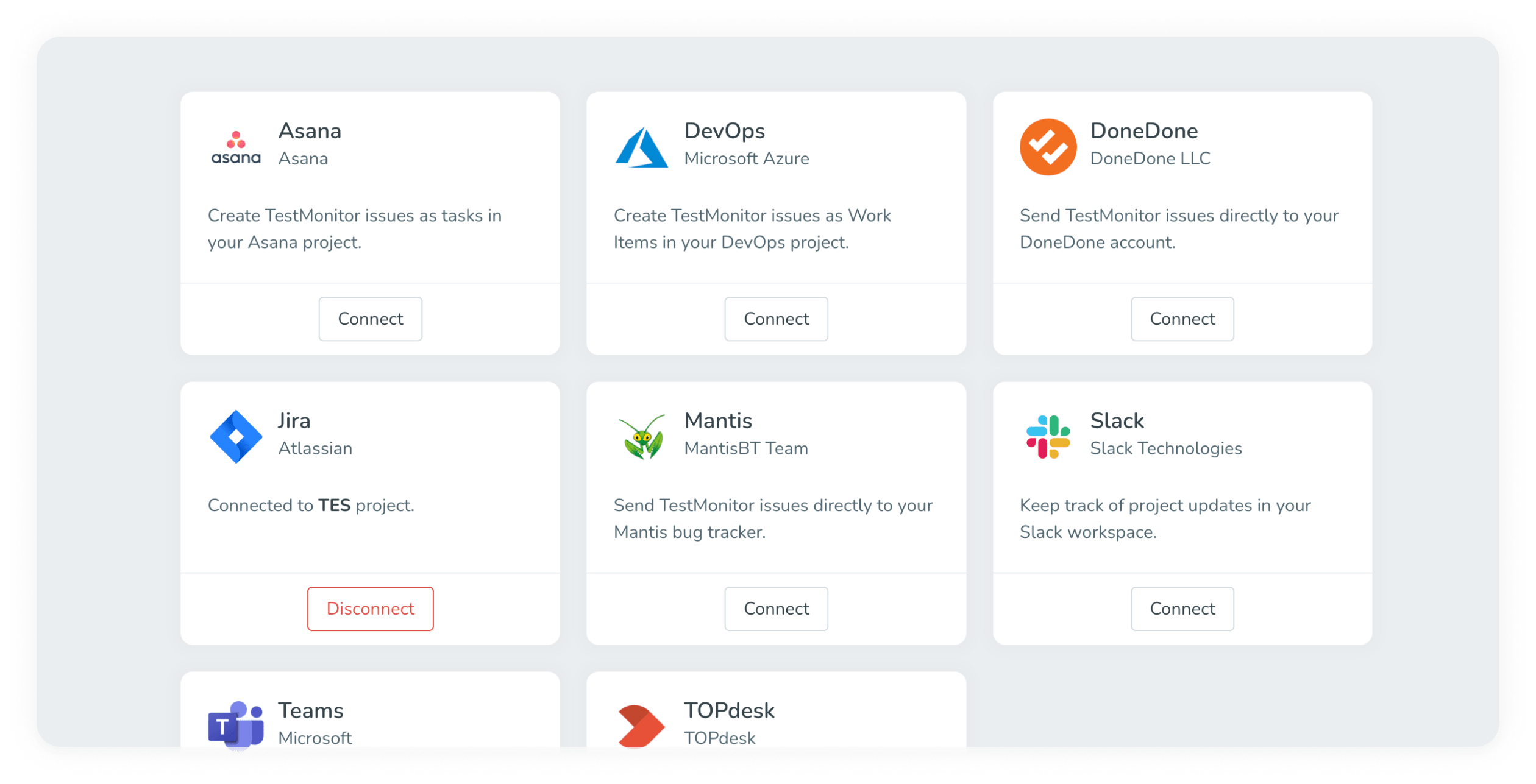 Integrate with Jira, DoneDone, Asana, MantisBT, Azure DevOps, TOPdesk, and thousands more with Zapier