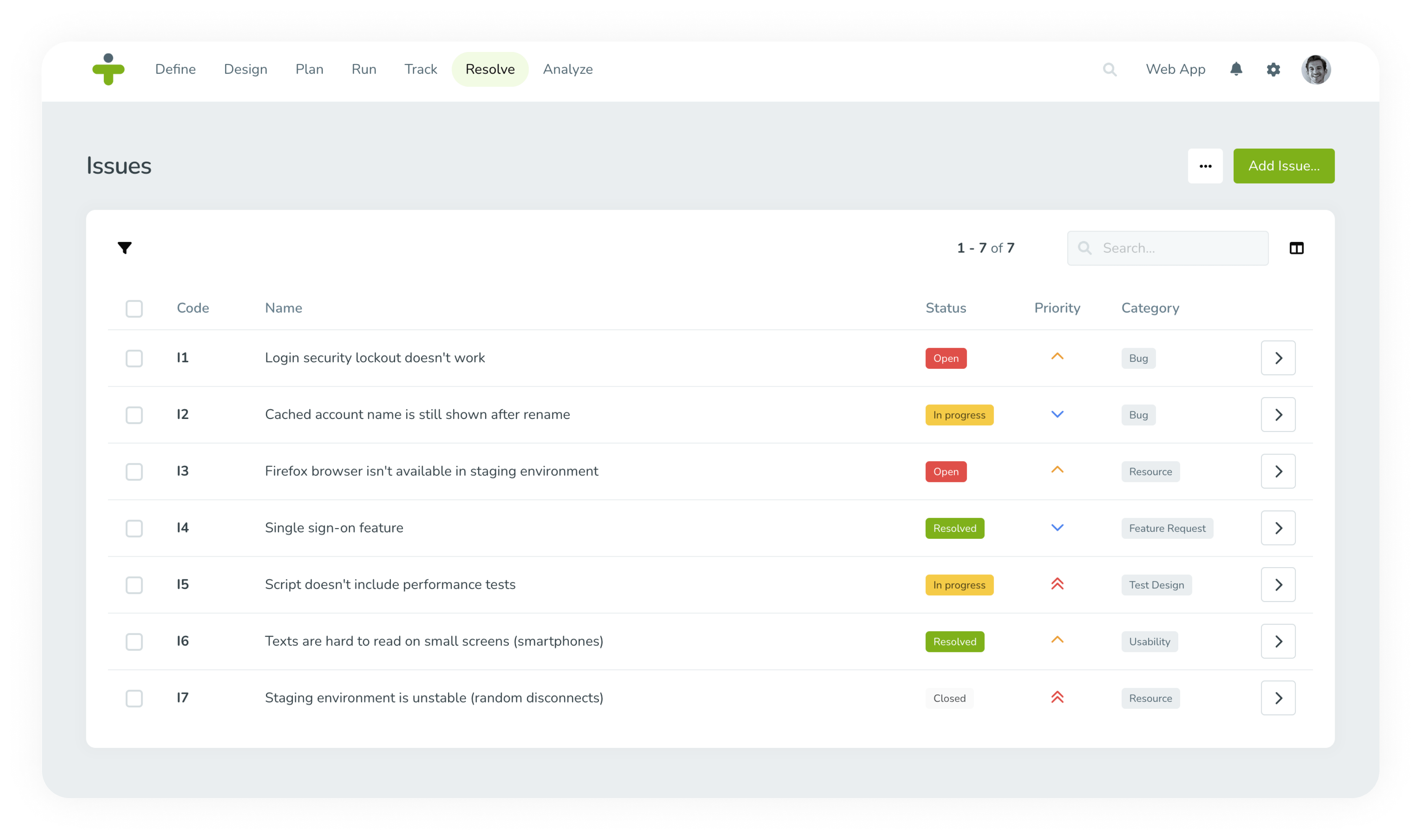 Take advantage of our built-in issue tracker