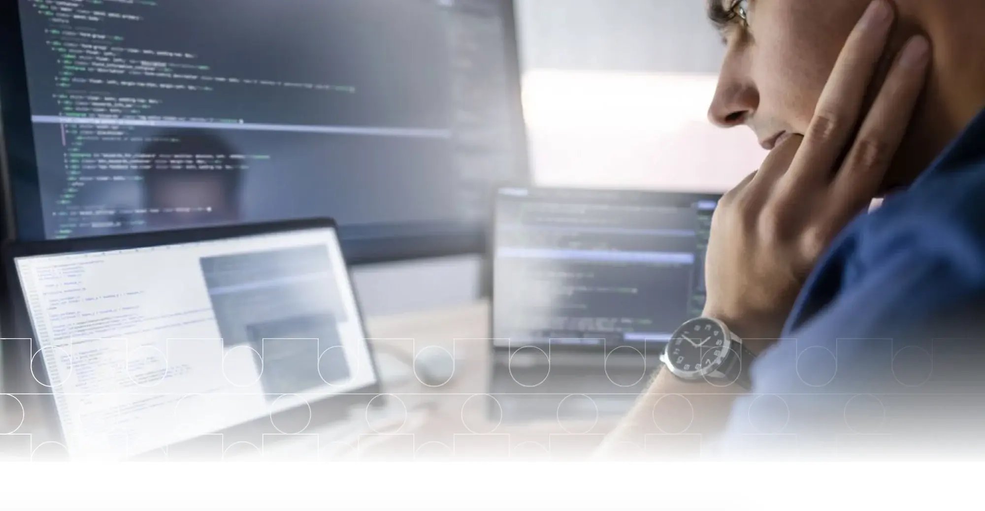 quality assurance manager reviewing code