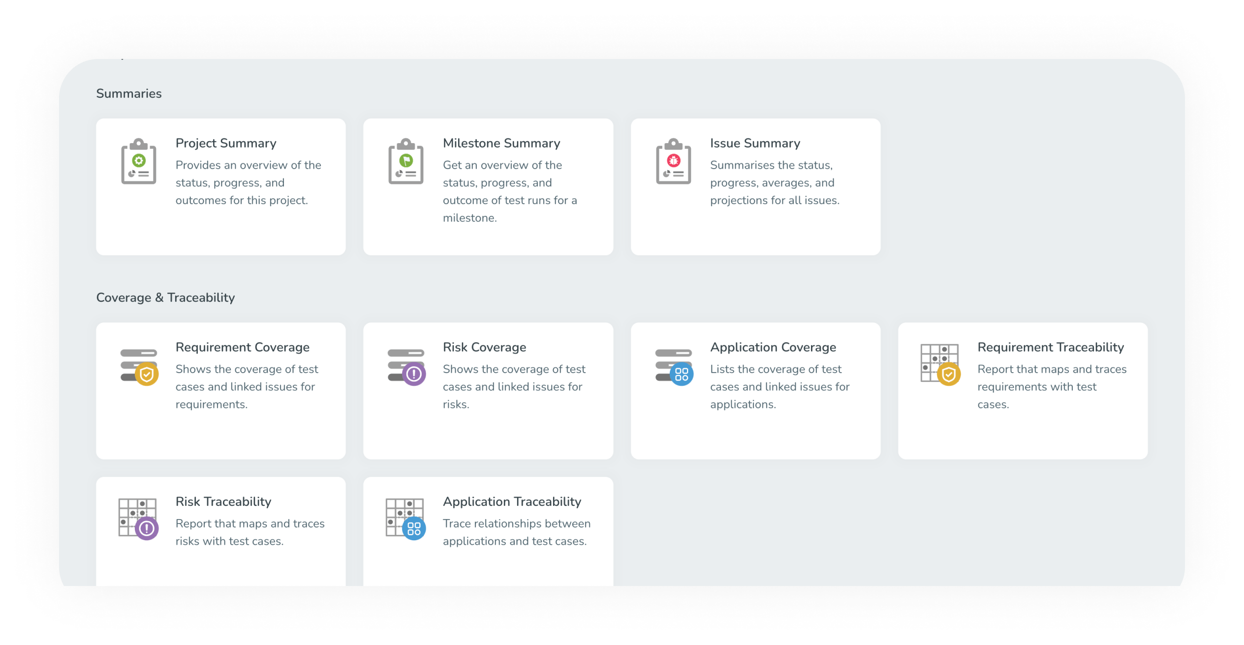 Generate software test reports with key metrics for your project, milestones, and issues