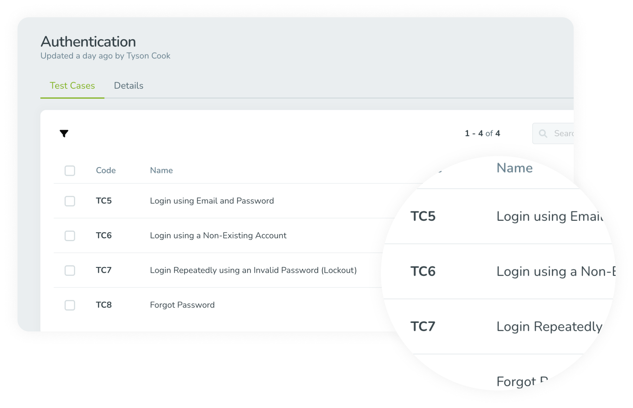 Streamline test case management