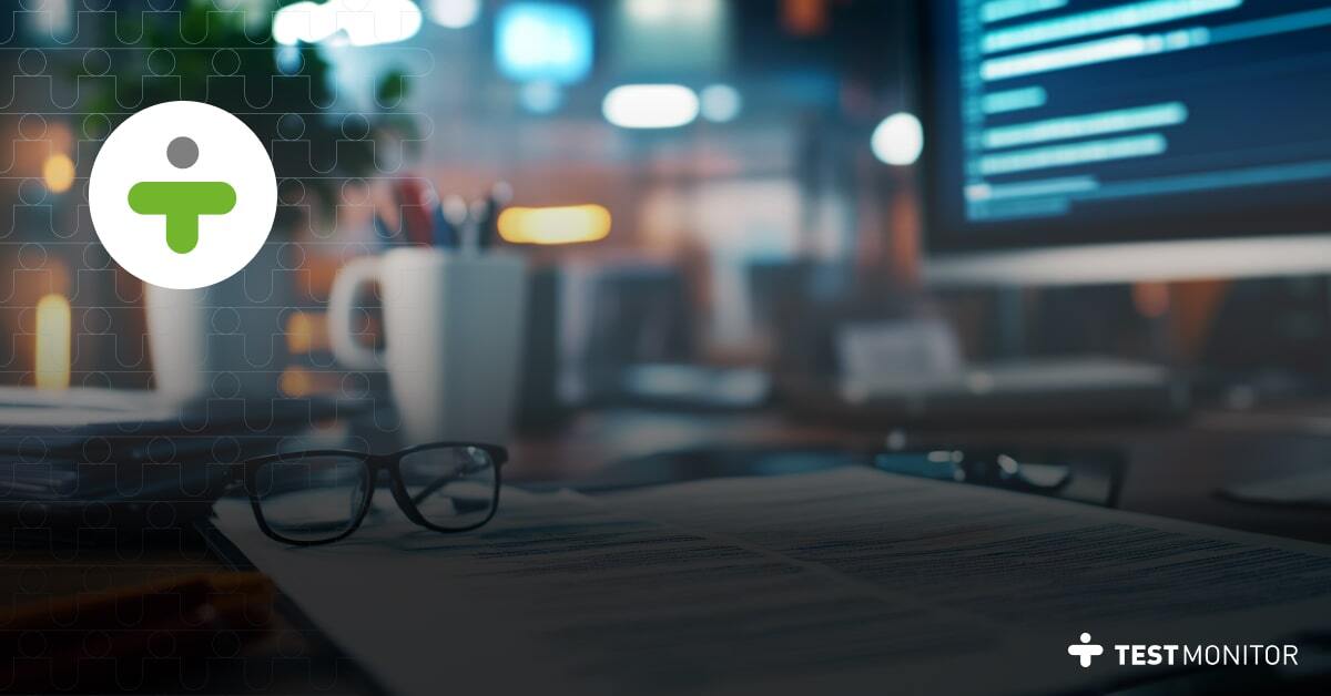 Desk and computer of software developer